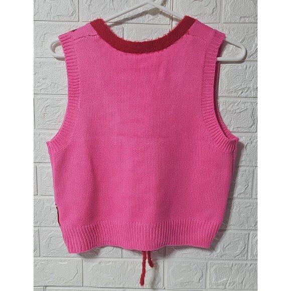 The World of Strawberry Shortcake knitted Vest w/ hearts and berries Medium - Picture 3 of 10
